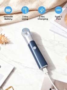 红蓝 LED 灯 EMS 微电流面部按摩器眼部按摩器用于面部提升增强吸收更光滑的皮肤纹理光泽、弹性、下颌线提升、皮肤紧致、真正的玻璃发光设备皮肤护理水疗中心 - 寶石藍 - 查看 6