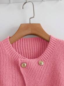 GlowEve New Stylish Cardigan For Women, European And American Chic Versatile Minimalist Fashion Knit Top - Hot Pink - View 4