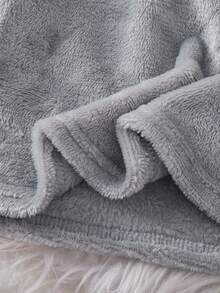 女婴休闲可爱灰色毛绒爱心图案长袖睡衣套装 - 灰色 - 查看 8