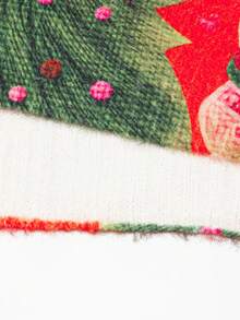 EMERY ROSE Pullover mit 3D-Weihnachtsbaum-Muster in Große Größen für Frauen - Roter und grüner Tannenbaumkragen, lässiger Rundhals-Strickpullover - Rot - Übersicht 6