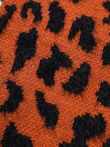 GALLERY FADE Suéter casual de cuello redondo con bloqueo de color, estampado de leopardo y cebra, de manga larga, gráfico de punto para hombre, suéter gráfico naranja con estampado de cebra, para invierno - Multicolor - Ver 6