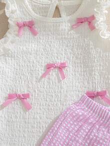 Souflis Souflis Baby Girl Cute Jacquard Top And Jacquard Shorts Set, Spring/Summer - Multicolor - View 3