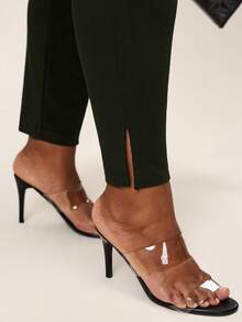 Comfylo Plus Size Women's Casual Commuter Pants Plus Size Women Clothes Curve Plus Size Pants Petite Curve Pants Plus Size Pants Joggers Plus Size - Dark Green - View 3