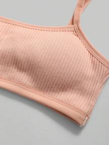 5pcs Girls' Cotton Bras, Soft & Skin-Friendly Underwear With Removable Pads, Wire-Free Suitable For Developing Girls