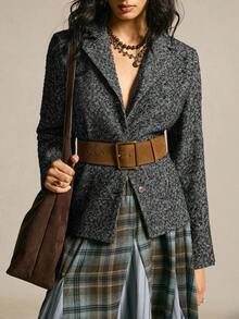 SoleilVie Women's Retro Jacket, Autumn/Winter - Black - View 1