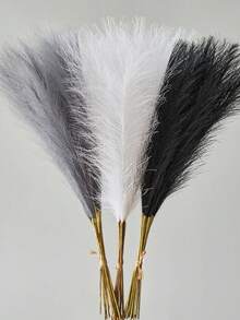 12/24pcs Faux Pampas Grass Artificial Reeds Large Tall Fluffy Artificial Fake Flower Bulrush Reed Grass Artificial Plants Boho Decor For Wedding Party Decoration, Home Living Room Bedroom Decor, Vase Arrangement, DIY Photoshoot Props Gifts Birthday Graduation,Fall Decor,Autumn - Multicolor - View 1