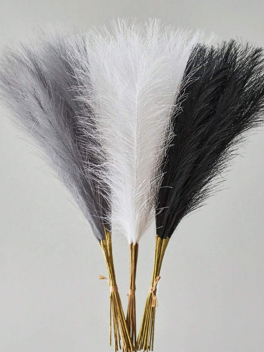 12/24pcs Faux Pampas Grass Artificial Reeds Large Tall Fluffy Artificial Fake Flower Bulrush Reed Grass Artificial Plants Boho Decor For Wedding Party Decoration, Home Living Room Bedroom Decor, Vase Arrangement, DIY Photoshoot Props Gifts Birthday Graduation,Fall Decor,Autumn - Multicolor - View 1