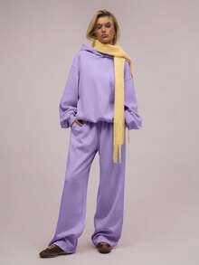 MUSERA Oversized Fleece Hooded Sweatshirt Graduation,Back To School,Graduation,Teacher For Women,Back To School Winter Spring Casual - Lilac Purple - View 4