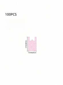 50个粉色可爱情人节塑料T恤袋，粉色散装塑料袋，粉色可爱爱心塑料袋，珠宝包装袋，感谢袋，购物袋，外带袋，外卖袋，超市包装袋，手提包汽车垃圾袋，包装袋，商品袋 - 彩色 - 查看 9