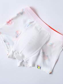 4pcs/Pack Boys' Cartoon Car Print Elastic Waist Casual Boxer Briefs - Multicolor - View 6