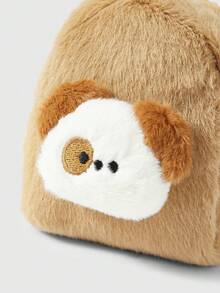 ROMWE Kawaii 可爱小狗毛绒零钱包 - 棕色 - 查看 4