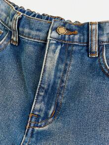 Girlism Jeans sueltos y cómodos con elementos de Halloween de estilo vintage y de la calle Y2K para niñas preadolescentes, con diseño de telaraña, para uso diario, invierno, otoño, festivales y en casa, ropa escolar - Lavado ligero - Ver 3