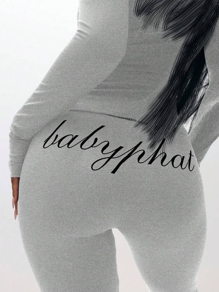 BABYPHAT Script Logo Pull On Flare Leggings With Wide Leg Bootcut Fit For Casual Comfort