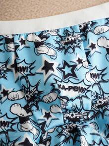 Popeye X SHEIN 3pcs Young Boy Blue & White Comfortable Soft Cartoon Star Pattern Trunks Graphic Boxers Little Boys Underwear Boys Boxers - Blue and White - View 5