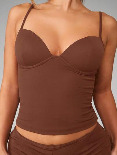 MISSGUIDED Top corset largo con detalle de corpiño, top ajustado de Body con costillas