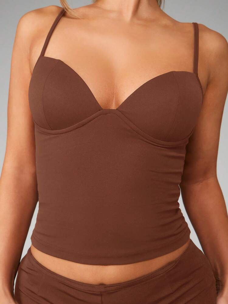 MISSGUIDED Regata Longline com Detalhe de Corpete, Top Ajustado Corpete Canelado