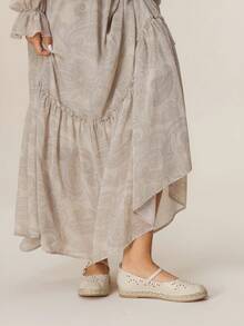 Styleloop 女士平底乐福鞋，西部风格，适合音乐节、万圣节、圣诞派对、冬季装扮 - 杏色 - 查看 4