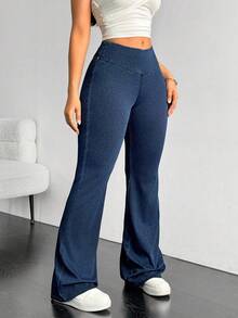 Flexra Plus Size Women High Waist Slimming High Stretch Skinny Fashionable Versatile Jeans - Dark Wash - View 4