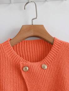 GlowEve 新款时尚女士开衫，欧美时尚百搭简约时尚针织上衣 - 橘色 - 查看 5