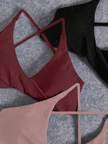 Easithlete 3 PCS Seamless Yoga Sports Bra/Front Twist Design/Casual Sports Wear - Multicolor - View 3