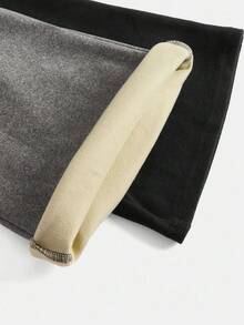 SHEIN 2pcs Tween Girls Casual Versatile All-Match Flared Thermal Lined Pants, Black & Gray - Multicolor - View 5