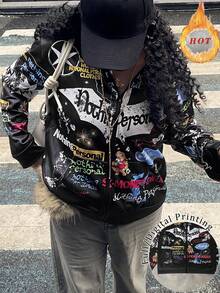 Rovax 2025 Women's Autumn And Winter Hot Style 3D Multi-Element Cartoon Pattern Street Hip-Hop Hoodies, Suitable For Sports, Parties, Street, Y2K, Fashion , Suitable For Gifts To Friends, Party Sportswear