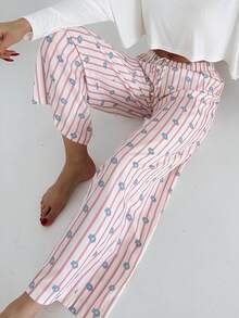 Aloruh Women's Colorblock Printed Casual Pants - Pink - View 4