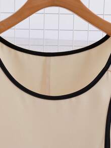 GlowEve CURVE 加大码杏色褶裥连衣裙，优雅通勤之选 - 杏色 - 查看 6