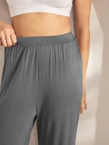 Ocili Celana Santai Kasual Wanita Warna Polos, Musim Gugur & Musim Dingin - Grey - View 6