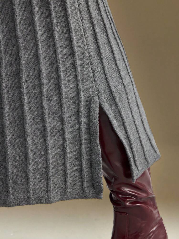 Women's Knitted Fabric Pleated A-Line Skirt, Elastic Waist, Flared Hem, Modern Urban Casual Business Office Wear, Low-Key Elegant Commuter,Fall,Fall Clothes For Women Modern Urban Casual Fashion Business Casual Women's Office Wear Low-Key Old Money Style Effortless Temperament High-End Urban Commuting High-Quality Airport Women's Wear High-End Material High-End, Elegant, Old-Fashioned Cruise Attire For Wedding Guests Valentine's Day