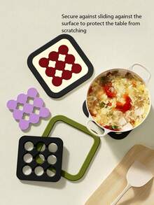 Joivida 1 片装耐热硅胶垫 - 多功能耐热锅垫，适用于电热板、平底锅和汤锅 - 易于清洁和干燥的厨房隔热垫 - 台面和桌面保护垫，圣诞节、情人节礼物 - 彩色 - 查看 5