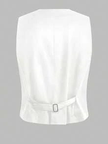 EASEVO Kamizelka męska tkana w dużym rozmiarze, odpowiednia na lato - Biały - Zobacz 2