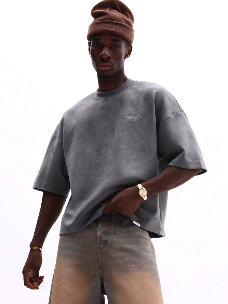 Crew Neck Tee With Graffiti Print