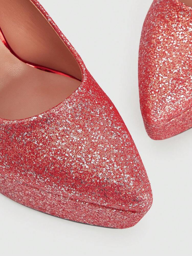 CUCCOO LuxiPop Women's Platform Sequins Fashion Gorgeous High Heels For Party Occasions