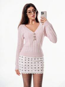 Chiquease Low-Waist Bodycon Polka Dot Mini Skirt With Built-In Safety Shorts, Sexy Yet Elegant New Design - Multicolor - View 5