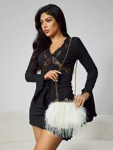 CUCCOO SZL 时尚卡其色夹式蓬松手提包，百搭女士斜挎包，适合放置手机、钱包、购物，适合办公室、大学、工作、商务、通勤、户外活动、旅行和周末，新款秋冬女包，最佳秋季钱包，完美搭配女士秋季服装，新款女士皮草包 - 卡其色 - 查看 8