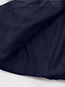 Maweii Manteau matelassé à capuche avec col montant et volants, fermeture éclair, pour femmes grandes tailles. Convient pour les sorties d'hiver, la saison de la neige, les déplacements - Bleu marine - Voir 6