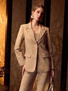 MOTF PREMIUM 女士高级水钻装饰西装外套 - 咖啡棕 - 查看 6