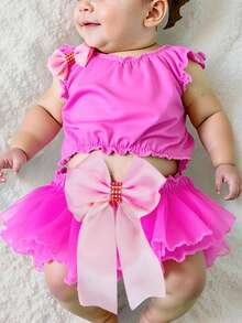Baby Girls Shirt Co-Ords - Pink - View 1