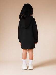 SUMWON NYC Limited Edition Hooded Sweat Dress With Lace Contrast Sleeves For Girls