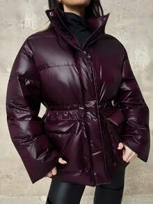 Firerie معطف مبطن من الفرو الاصطناعي بتصميم كتل ملمع، مناسب للارتداء اليومي والخروج. / ملابس نسائية للخريف والشتاء / ملابس للتنقل / ملابس المعلمات / موسم العودة إلى المدرسة / طراز رجعي / ملابس نسائية كاجوال للعمل / ملابس مكتبية نسائية / طراز الأموال القديمة / أناقة فكرية / إطلالات أنيقة للخريف والشتاء / ملابس العمل / معطف بنفسجي داكن / معطف مريح للخريف والشتاء - اخضر زيتون - مشاهدة 8