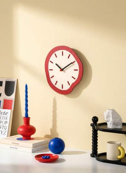 Joivida Dopamine Decor Wall Clock, Modern Abstract Colorful Clock For Living Room Bedroom Kitchen, Silent Non-Ticking Quartz Clock, Unique Artistic Home Decor Wall Art Gift