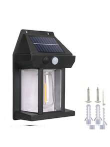 1PC Solar Outdoor Wall Light Security Light With Motion Sensor 3 Modes Decorative Wall Lights Suitable For Courtyards - Black - View 11