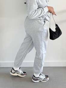 Alexandranx Ensemble femme casual avec sweatshirt en molleton à col montant, demi-zip et manches longues lâches, et pantalon de survêtement long. Convient pour l'automne/l'hiver