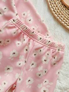 Vintaside Kids 2pcs/Set Infant/Toddler Girls Floral Print Long Sleeve Top And Long Pants Coordinating Outfit, Sweatsuit - Multicolor - View 5