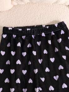 Genkimix Kids 两件套女童可爱考拉印花舒适法兰绒睡衣套装，圆领长袖上衣和裤子，秋冬季 - 紫色 - 查看 4