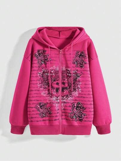 J-Fashion Felpa oversize vintage con motivo a cuore e ali in stile Y2K Grunge