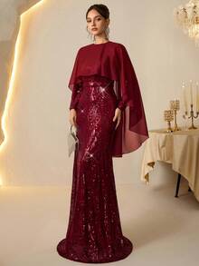 Coutiva 正式晚礼服（装饰繁复） - 酒紅色 - 查看 4