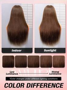ALL READY WIG Chocolate Brown Bone Straight Human Hair Wig 180% Density 6x4 Lace Frontal Pre-Plucked Brazilian Virgin Hair Wig For Women Natural Hairline No Glue Needed 100% Human Hair