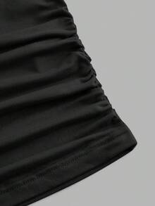 SHEIN EZwear Bộ 3 áo thun nữ tay dài cổ tròn màu trơn đơn giản, họa tiết nhún bèo, thời trang thu đông - Nhiều màu - Xem 8